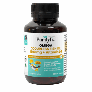 Purityfic Omega Odourless Fish Oil + Vitamin D3